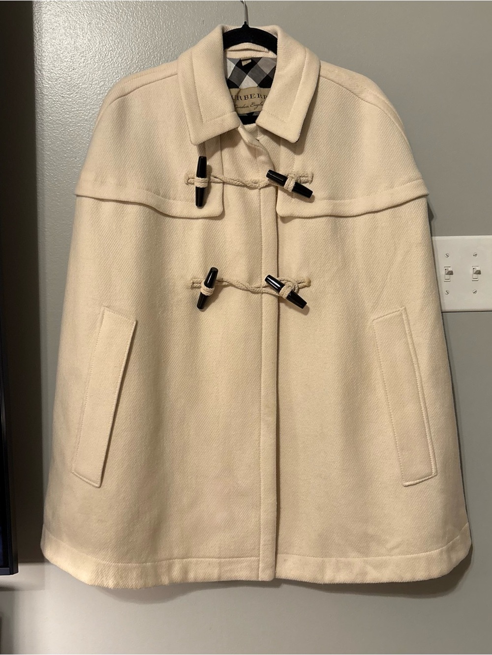 Burberry Wool & Cashmere Toggle Cape Coat